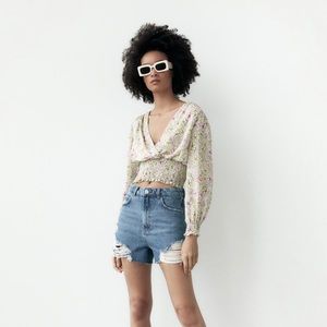 Elastic waist printed top